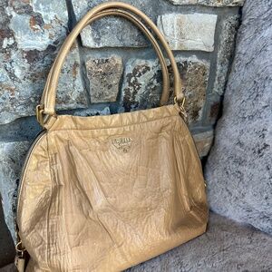 Authentic 1990s Prada Soft Lambskin Leather Handbag Beige